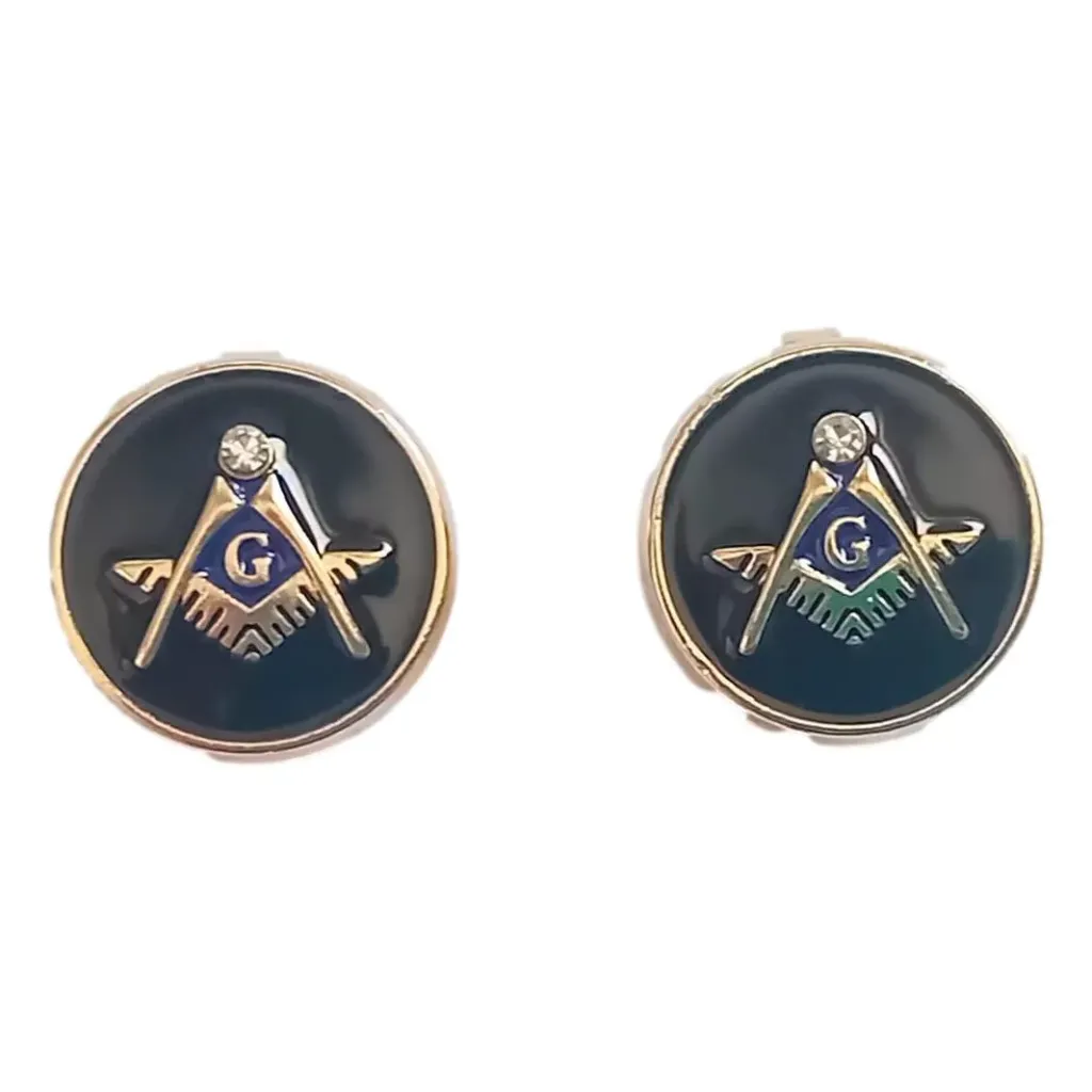 [F001] Boutons Manchettes Femme Equerre-Compas-G