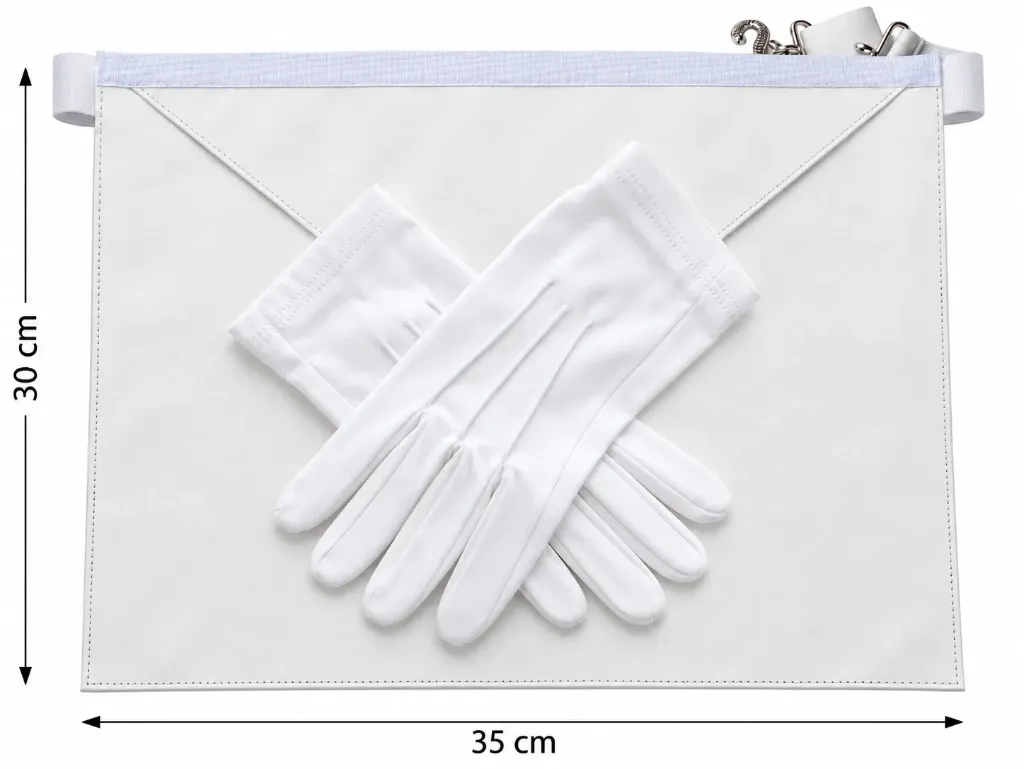 Ensemble Tablier Apprenti - Compagnon + Gants - Dimensions 35 cm L x 30 cm - Sans moiré