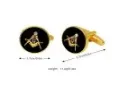 Bouton de Manchettes Equerre Compas G Doré