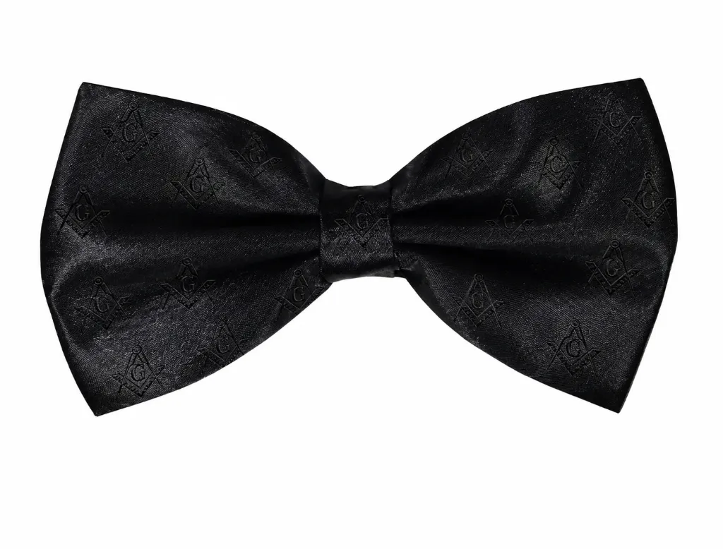 Noeud Papillon Maçonnique 100% Soie Equerre-Compas