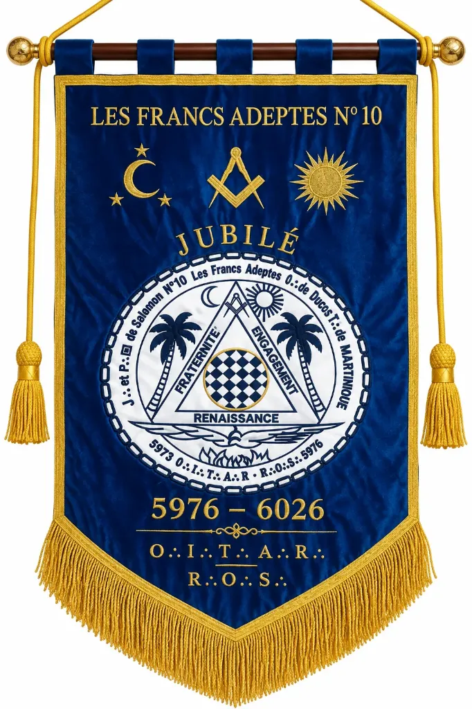 Bannière Jubilé - Support Velours ou Satin - Broderies Machine