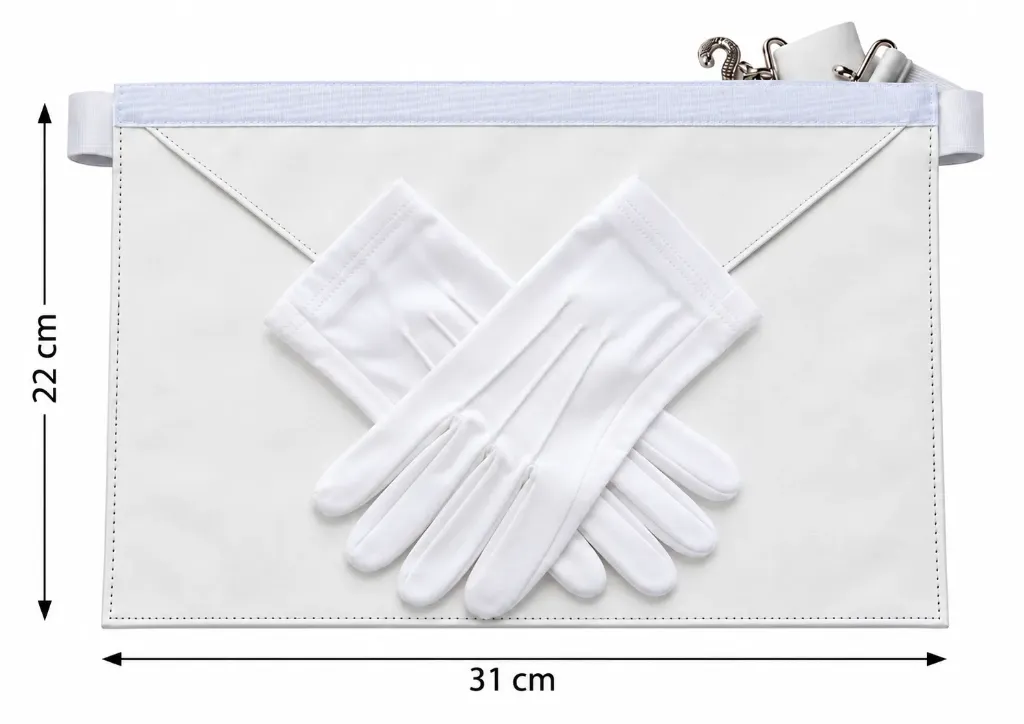 Ensemble Tablier Apprenti - Compagnon + Gants - Dimensions 31 cm L x 22 cm H - Sans moiré