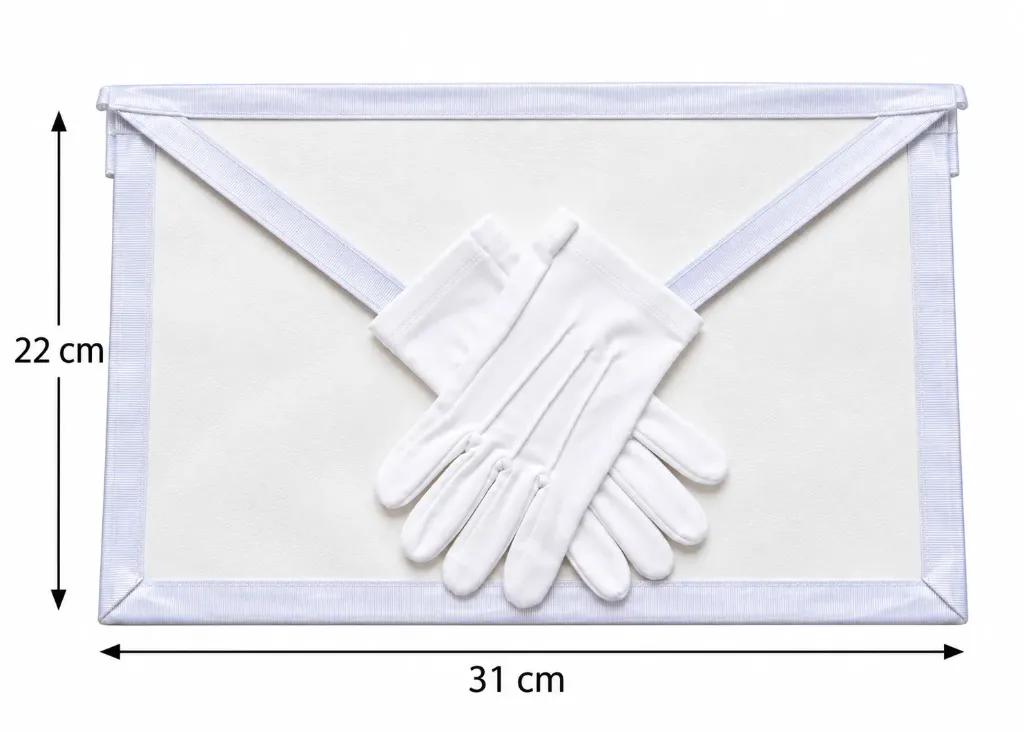 Ensemble Tablier Apprenti - Compagnon + Gants - Dimensions 31 cm L x 22 cm H - Moiré
