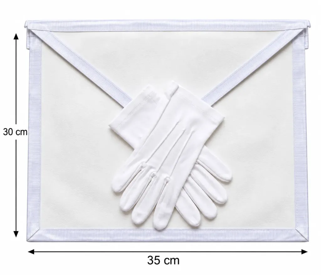 Ensemble Tablier Apprenti - Compagnon + Gants - Dimensions 35 cm L x 30 cm H Moiré