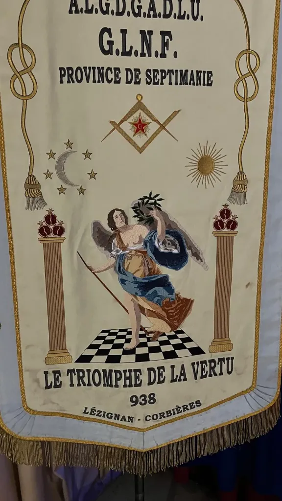 Médaille de Loge Le Triomphe de la Vertue  +  Collier Bleu Rite Français